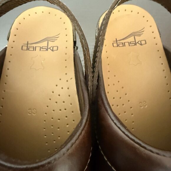 Dansko Clogs Slingback Brown Leather Womens Size US 7.5 / 8 EU 38 - Picture 7 of 16